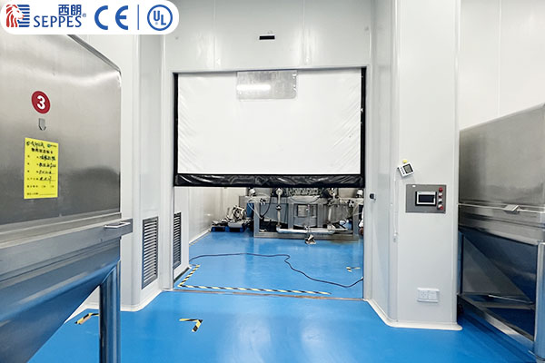 江苏道宁药业安装西朗品牌洁净拉链快速门